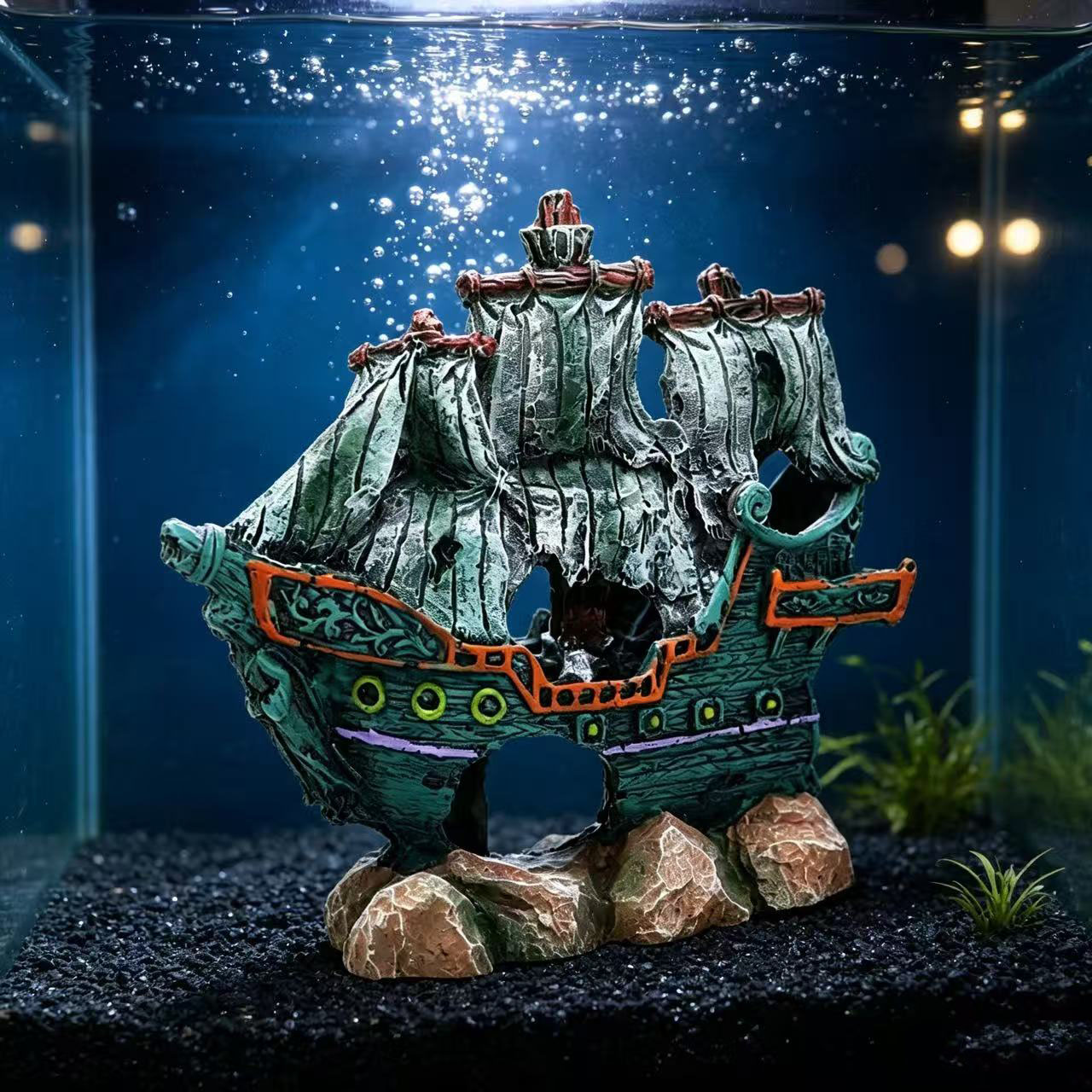 Aquarium Marineland - Decoración para Acuario, Barco en Ruinas