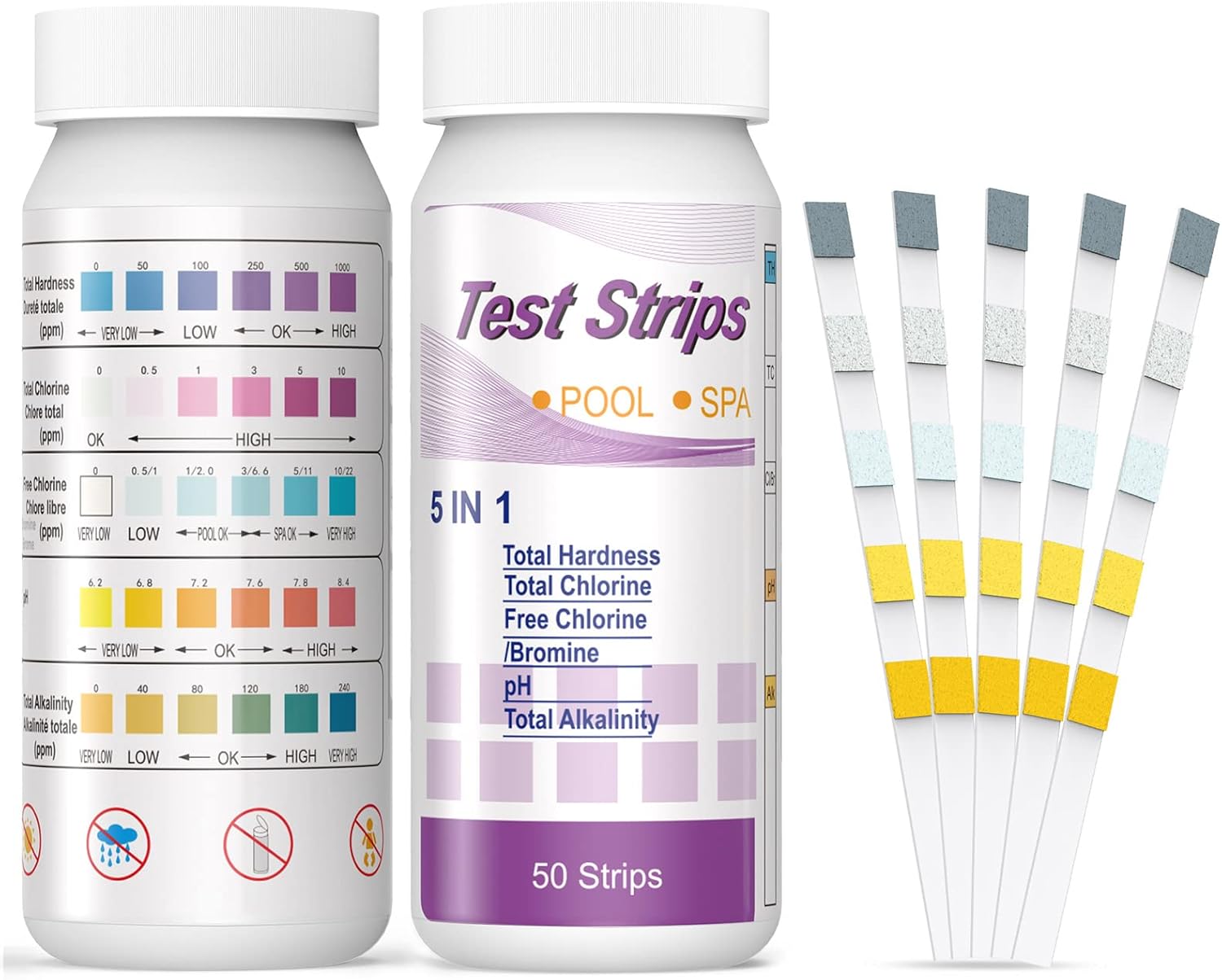 50 Uds multiusos 5 en 1 tiras  - Marine Test Kit reseña y precio