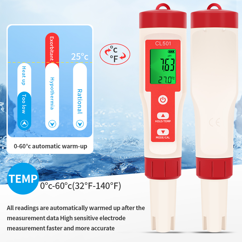 Medidor de temperatura PH/CL2/ - Marine Test Kit reseña y precio