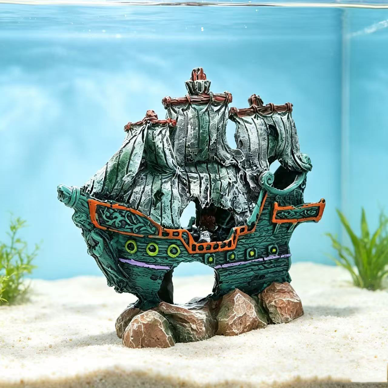 Decoración para Acuario, Barco - Aquarium Marineland reseña y precio
