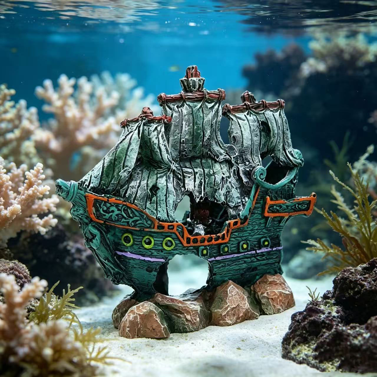 Decoración para Acuario, Barco - Aquarium Marineland reseña y precio
